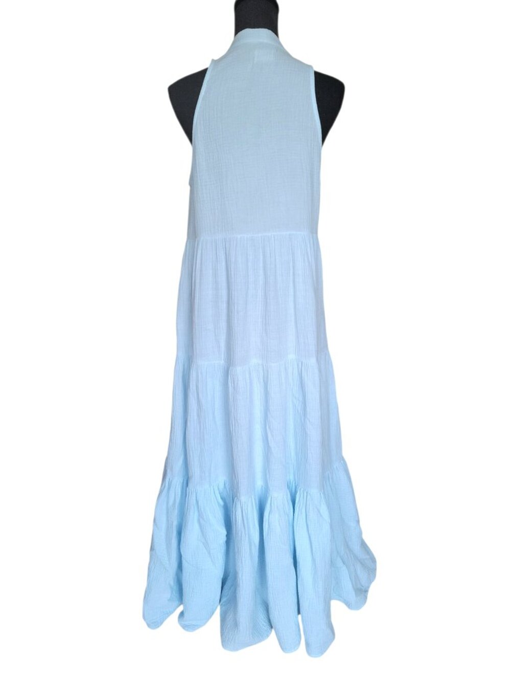 Honorine Light Baby Blue Tiered Neck Straps Maxi Dress Women's Size XS (Fits M!) - Picture 4 of 12